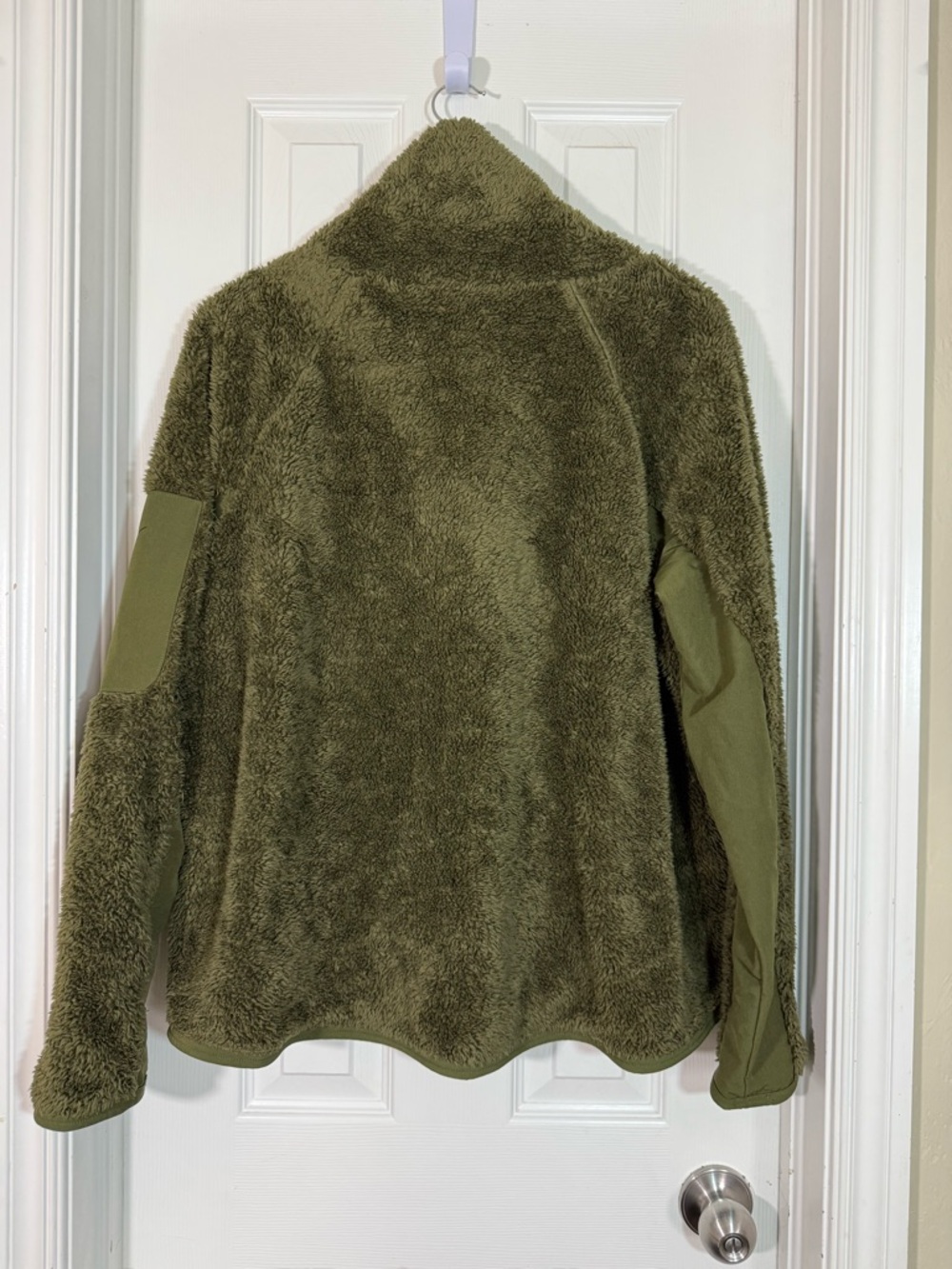 Nike Olive Green Fleece Jacket with Sherpa Texture - Picture 6 of 13